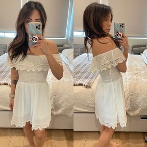 White Off the Shoulder Dress, Size XS